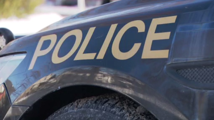 A closeup of the word "POLICE" on an OPP vehicle.