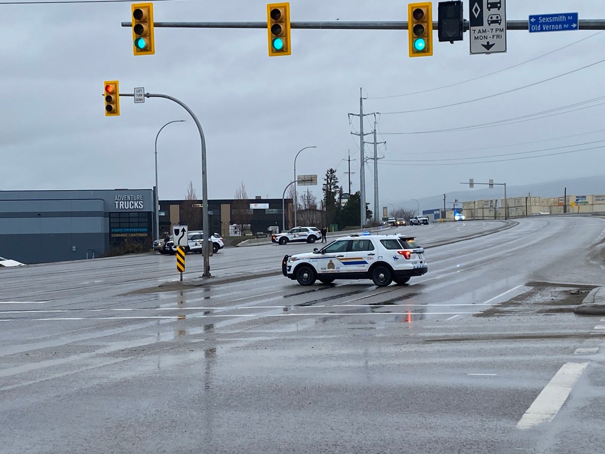 Part of Highway 97 in Kelowna was shut down on Wednesday afternoon as police investigated a serious incident along nearby Adams Road.