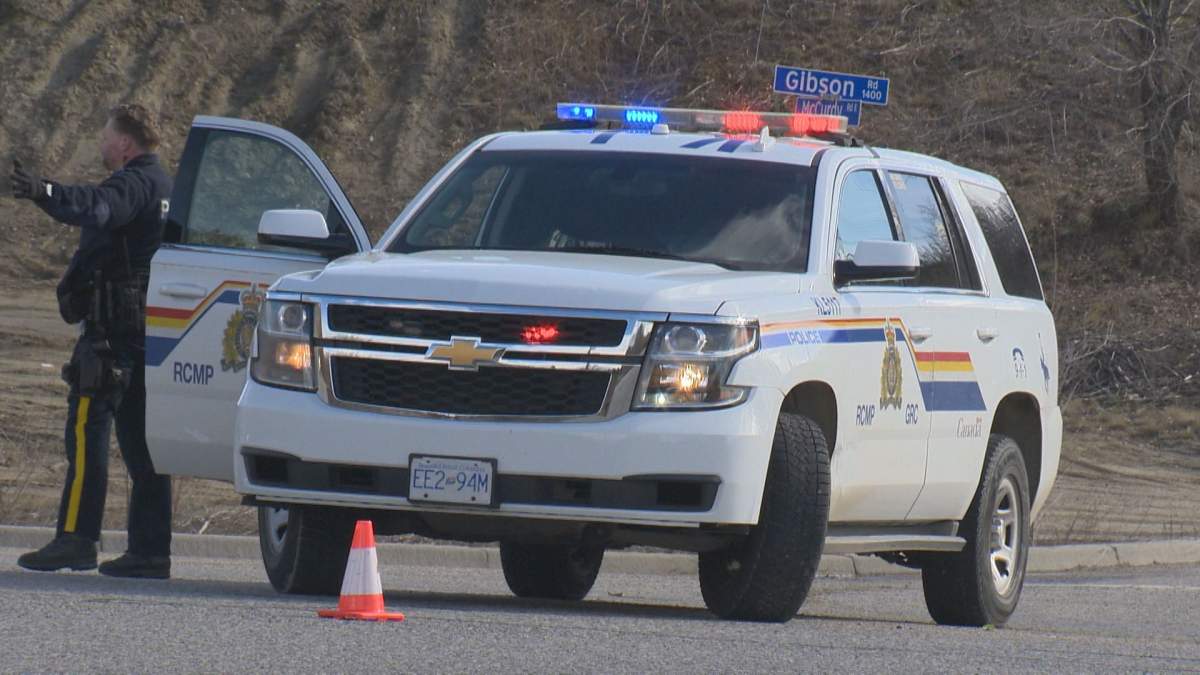 A police cruiser blocking access to Gibson Road, as officers respond to an incident in the area on Friday afternoon.
