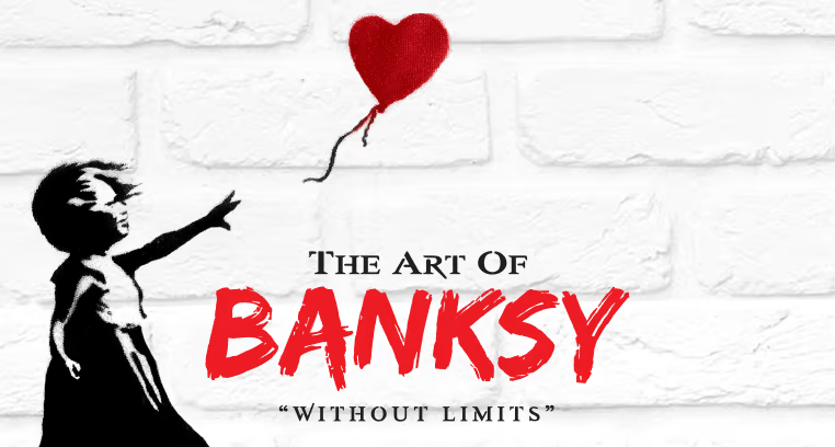 Poster for the Banksy exhibition starting April 18 in London, On.