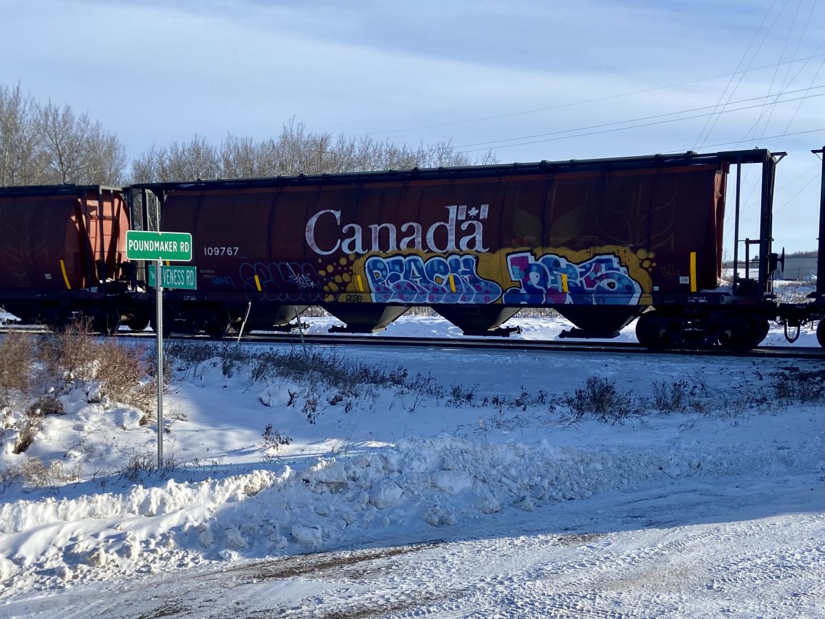 Police in St. Albert, Alta., said emergency crews were called to an incident involving a train at a rail track at Veness Road and Poundmaker Road at about 7 a.m.