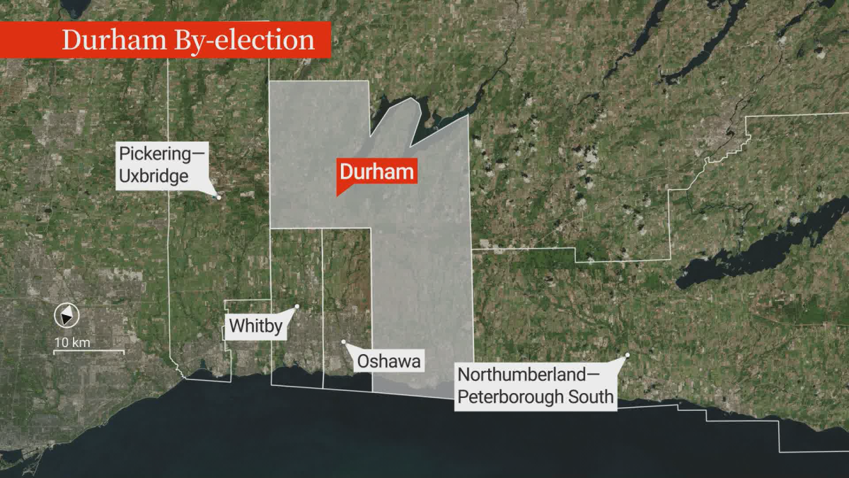 Durham Riding Boundaries focus on Oshawa, Clarington, and Scugog.