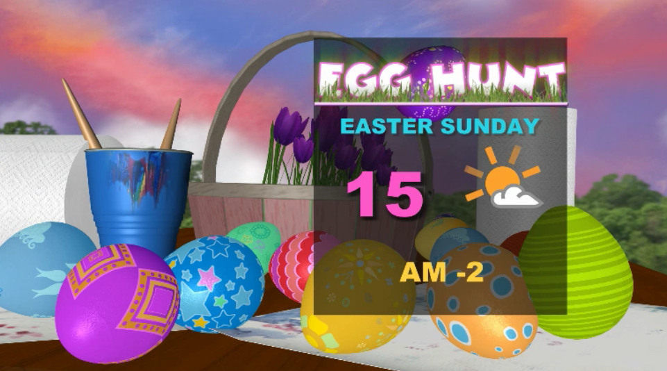 Sunshine and mid-teen temperatures return for Easter Sunday.