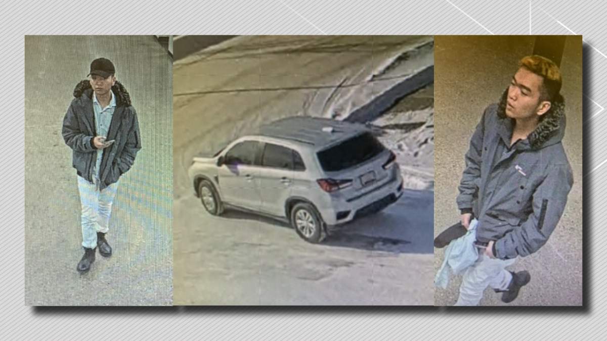 A man suspected of sexually assaulting a girl at the Terwillegar Recreation Centre and the vehicle he was spotted in on Tuesday, March 5, 2024.