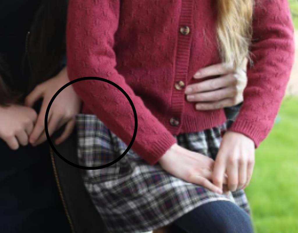 A close-up of Charlotte's skirt.