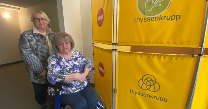 Спиране на асансьора в Калгари, пенсионер с проблеми с мобилността
