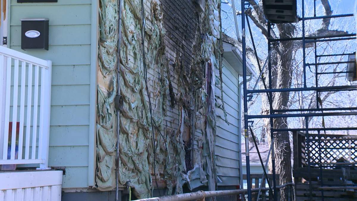 Siding melted off a neighbour’s home in Moose Jaw.