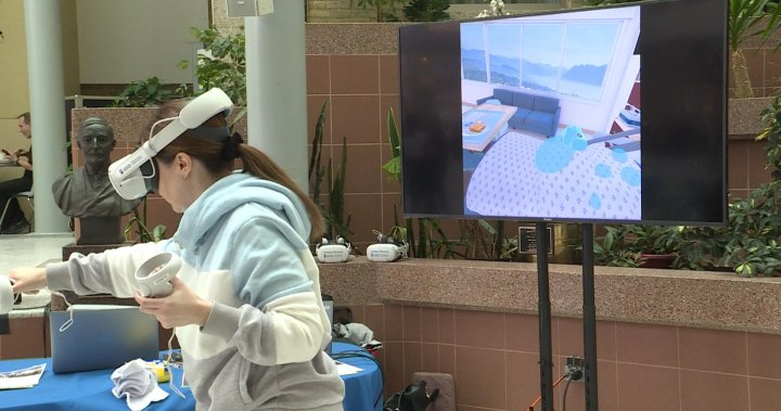 Студенти по здравни науки от Университета на Манитоба, използващи виртуална реалност