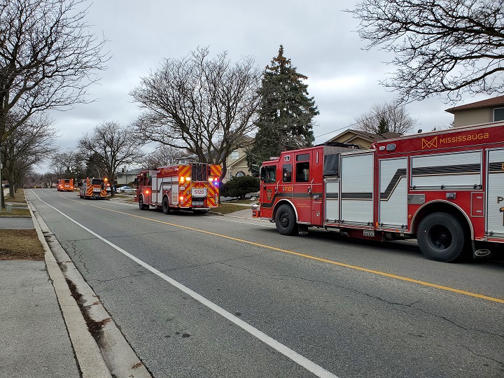 Several fire trucks responded to the scene.