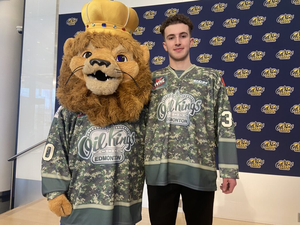 The specialty jerseys are part of Oil Kings Military Appreciation game at 7:00 PM at Rogers Place.