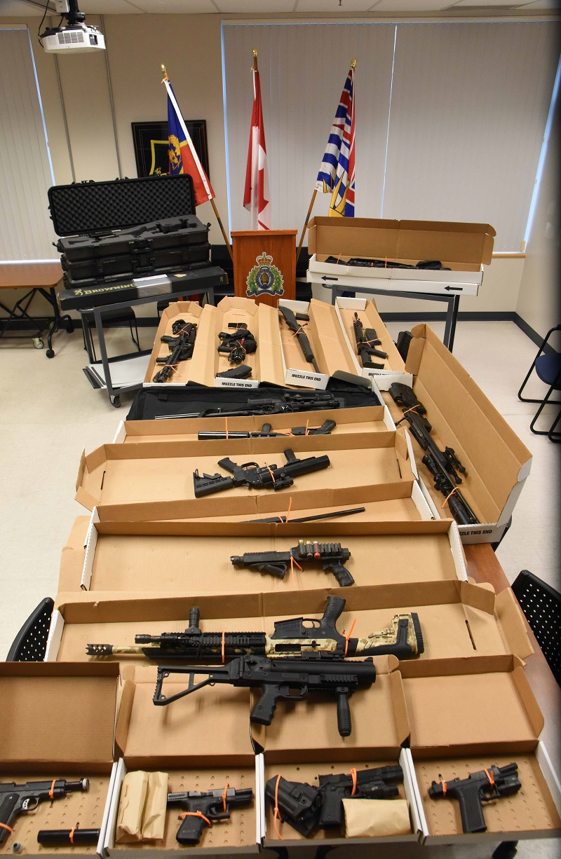 Guns seized from a home in Port Alberni.