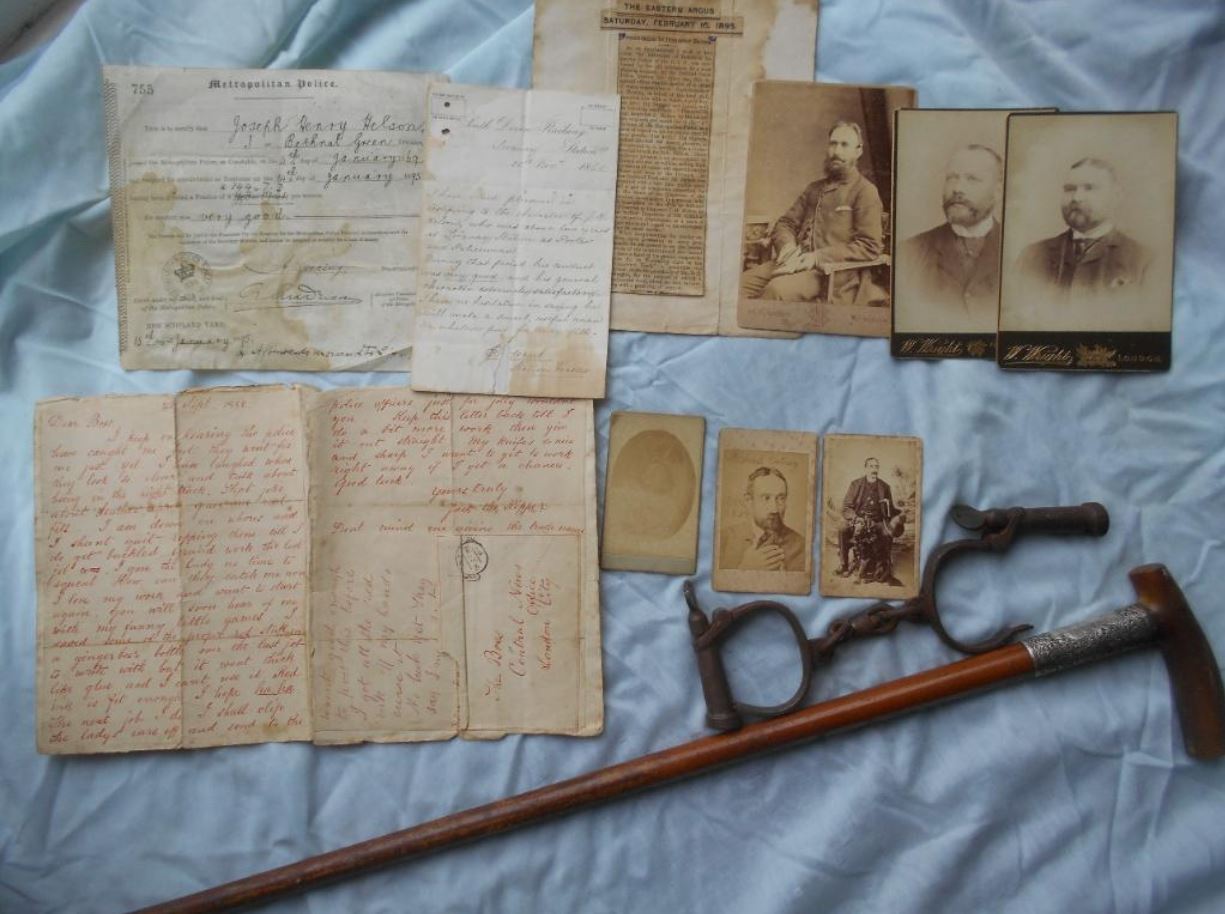 Another view of the items up for auction in the Jack the Ripper file.