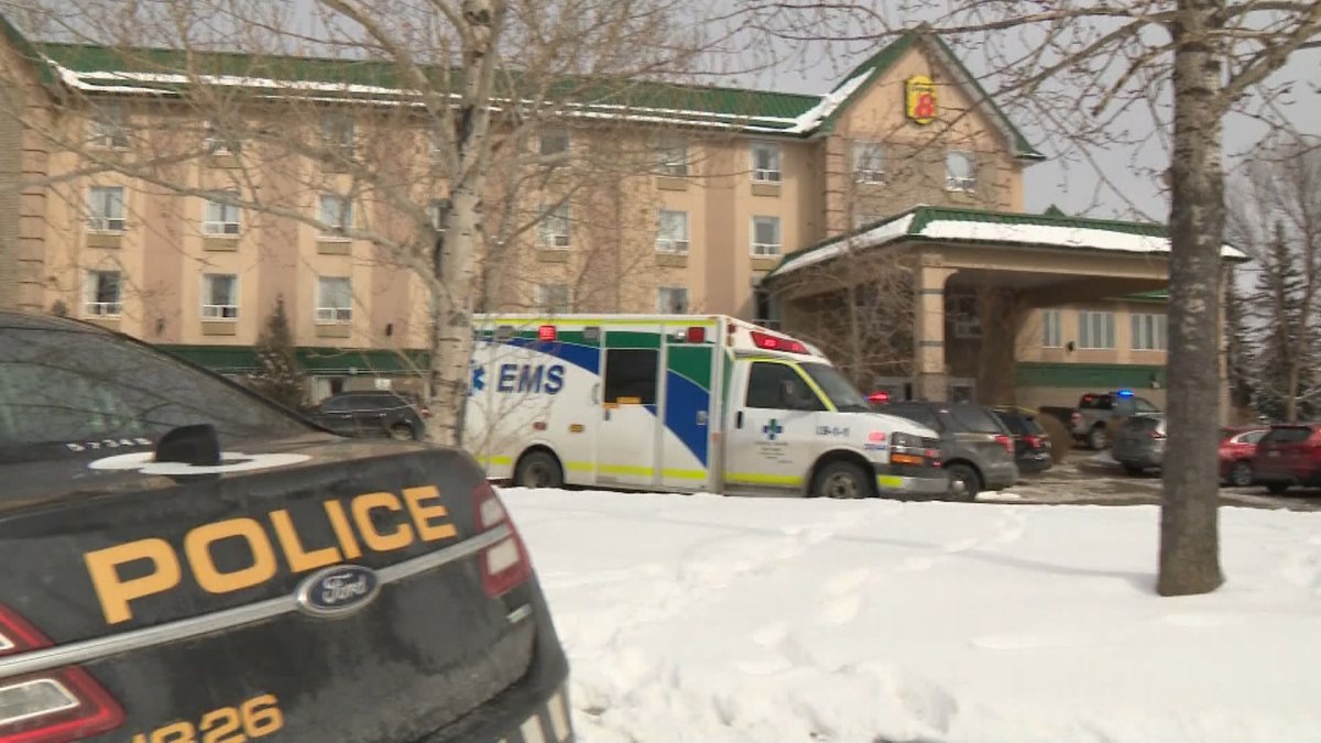 A suspicious death in a hotel in southeast Calgary has prompted a police investigation on Monday.