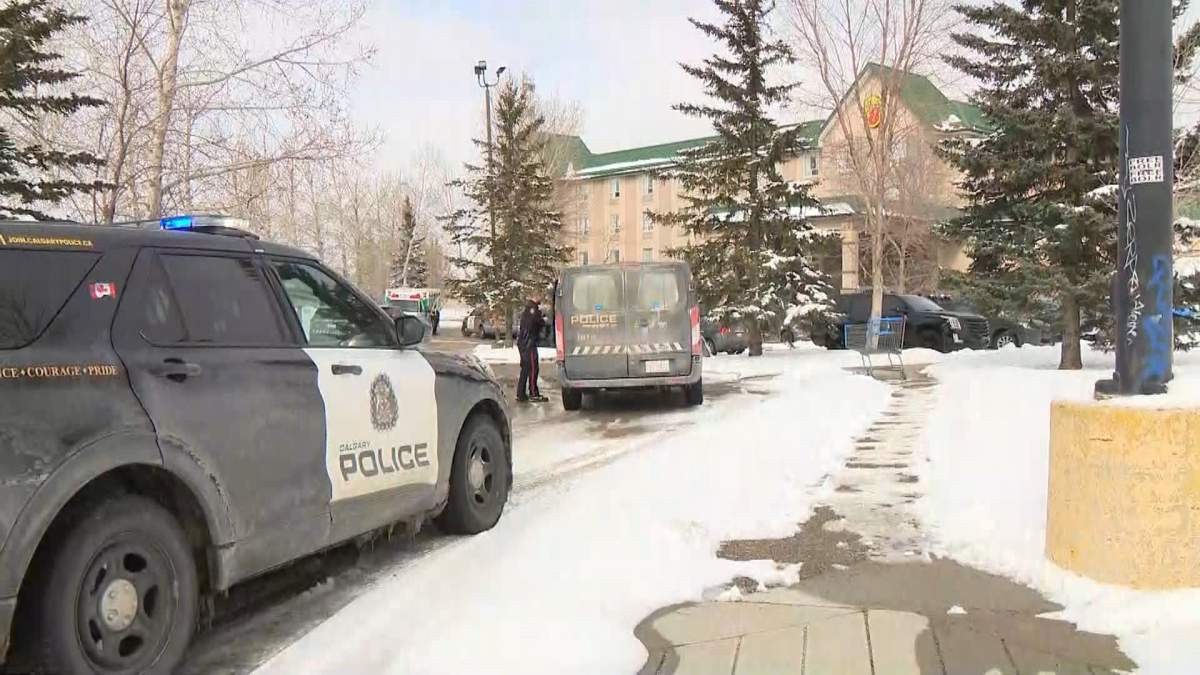 A suspicious death in a hotel in southeast Calgary has prompted a police investigation on Monday.