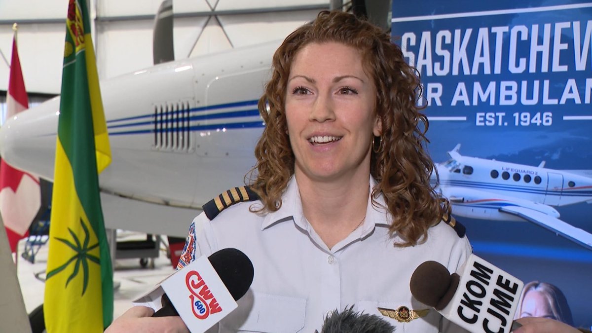 'I come to work and play everyday,' Tammie Kulyk said of her job as a pilot with Saskatchewan Air Ambulance. 'It has its challenges, but it also has the benefit of working with everyone else who truly loves their job.'.