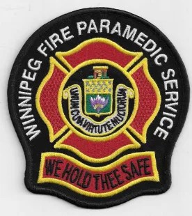 Emergency crews attended a house fire on Alexander Avenue Friday afternoon. File Image: a Winnipeg Fire Paramedic Service badge.