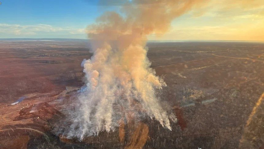 Out-of-control wildfire in northeastern Alberta believed to be 67 hectares
