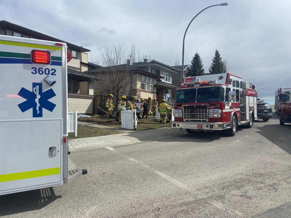 A Calgary fire official said Sunday it appeared that the truck went through a fence before smashing into a home in the area of Bridlecrest Boulevard and 162nd Avenue Southwest.