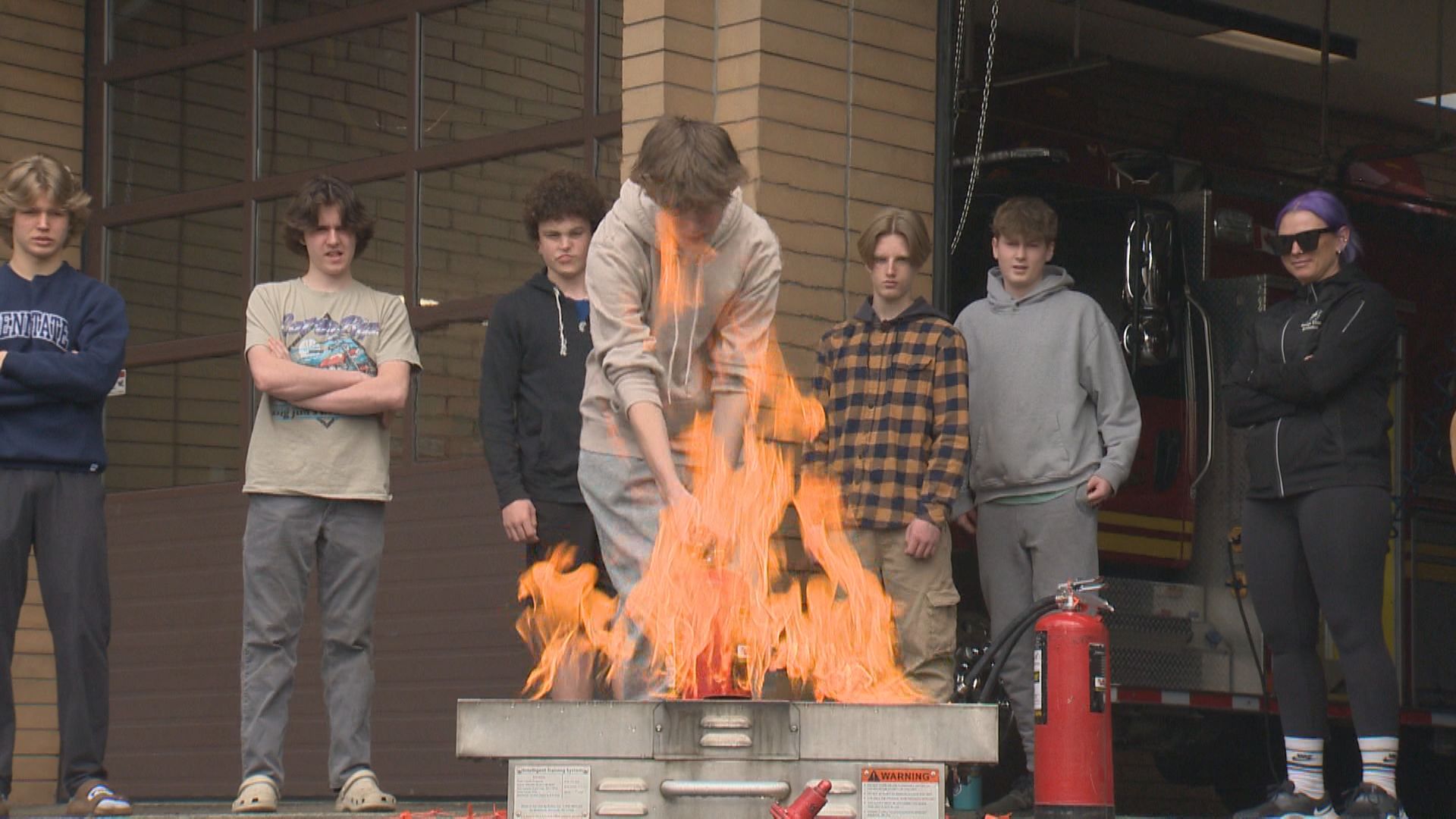 Central Okanagan students become ‘firefighters for a day’