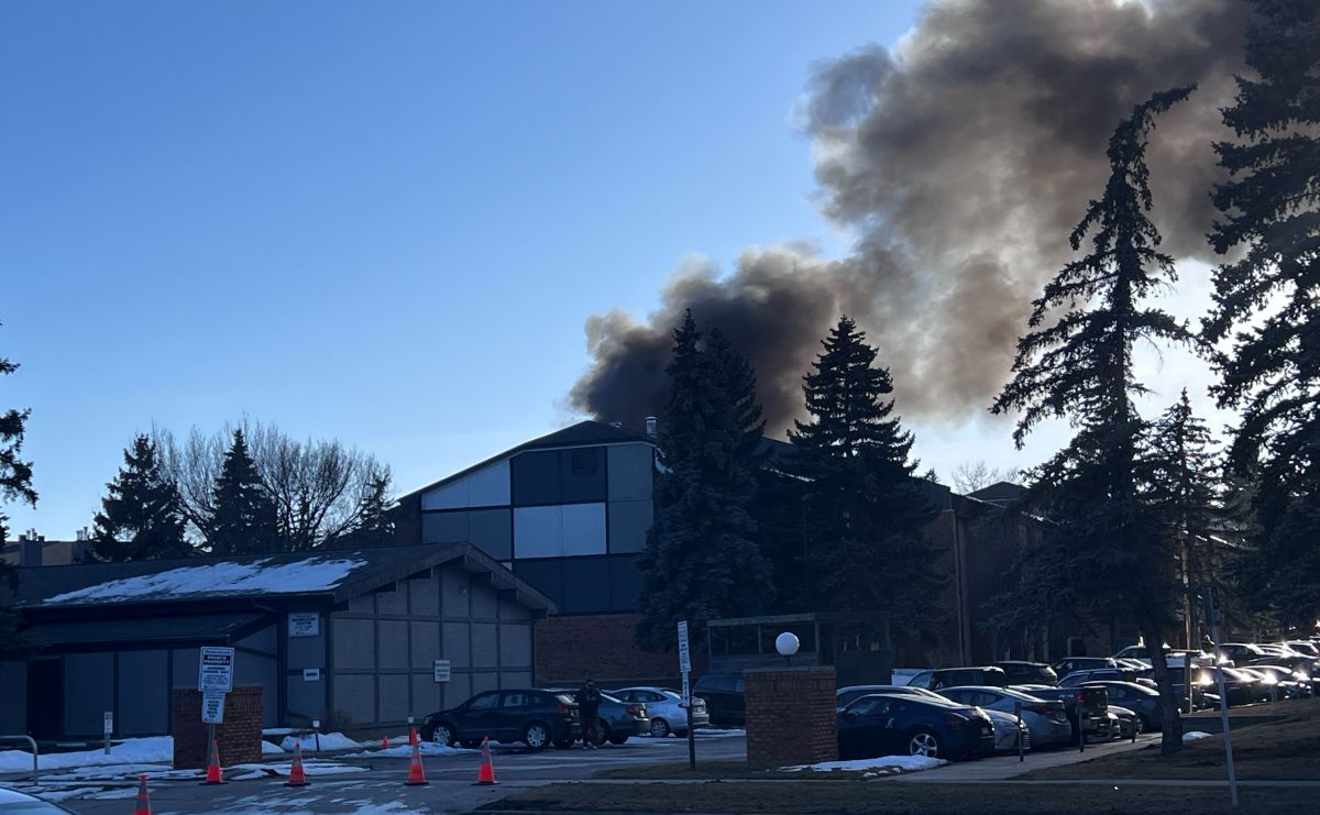In a news release, the Calgary Fire Department said crews were called just before 6 p.m. after smoke and flames were seen coming from the third floor of a building on Deer Run Boulevard Southeast.