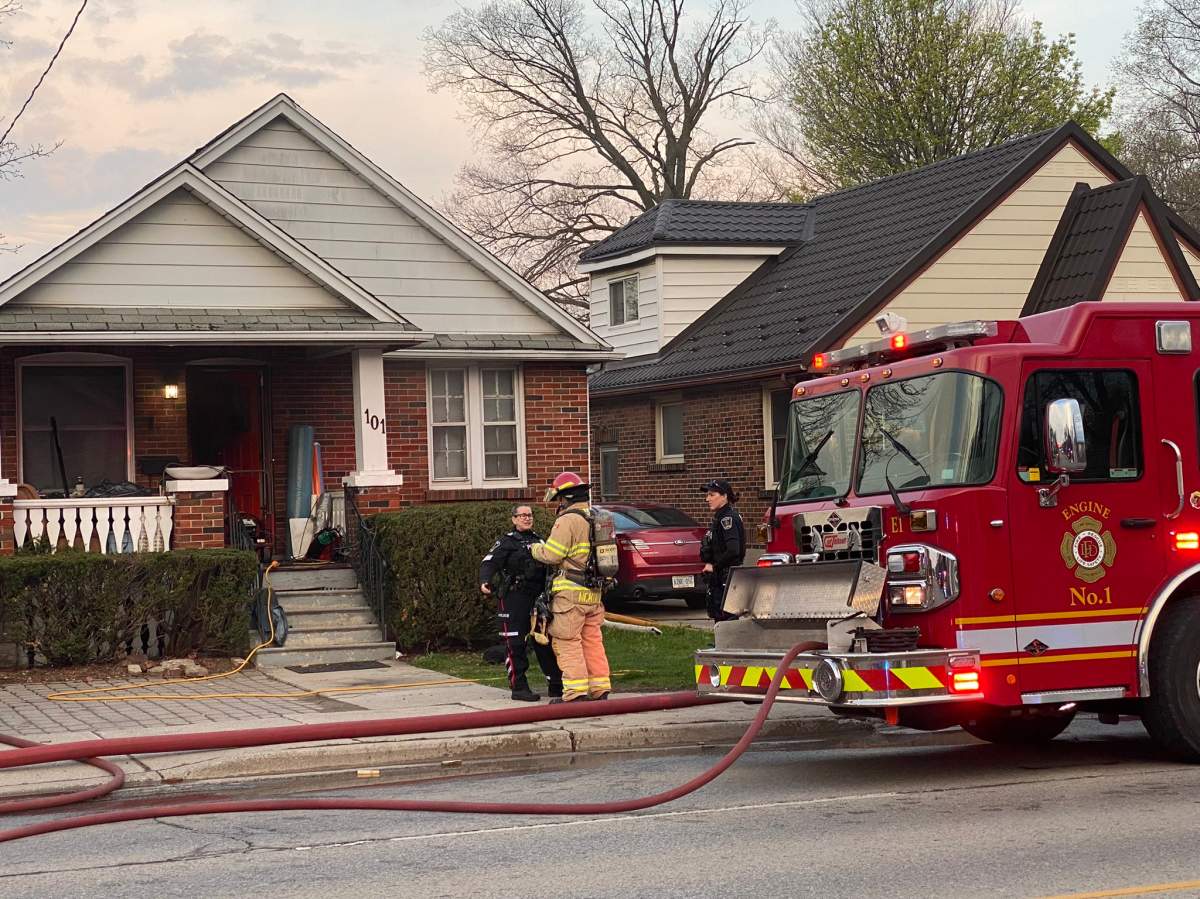 Fire crews tweeted shortly after 7 a.m. Sunday that there was a fire at 101 Adelaide St S.