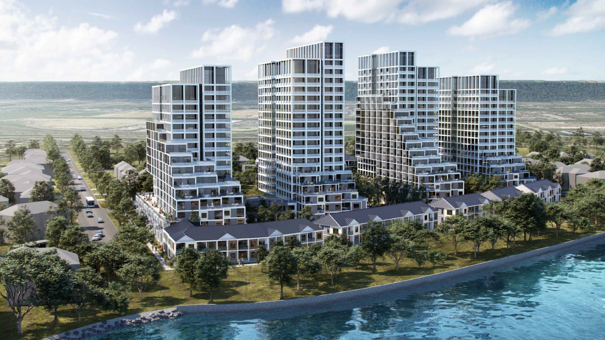 An artists rendering of a 1,212-unit housing development along the lakeshore in Stoney Creek's Winona Park area.