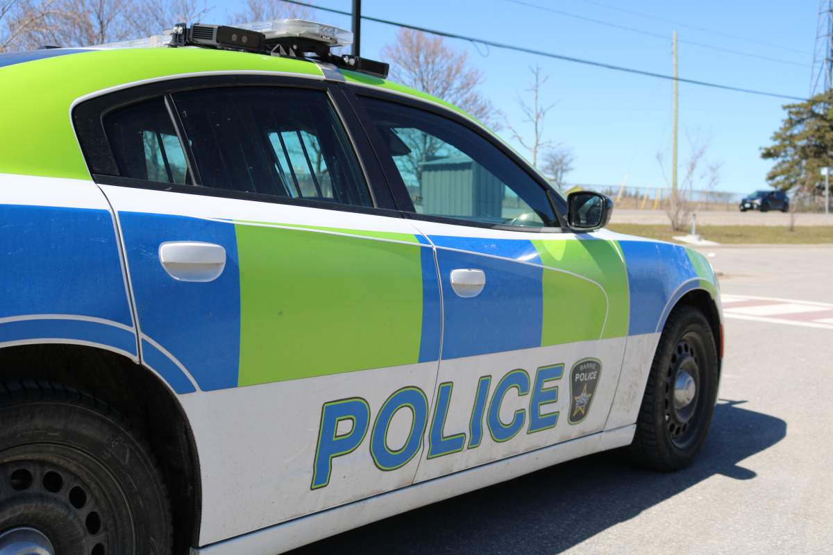 Barrie police car in Barrie, Ont. April 7, 2024.