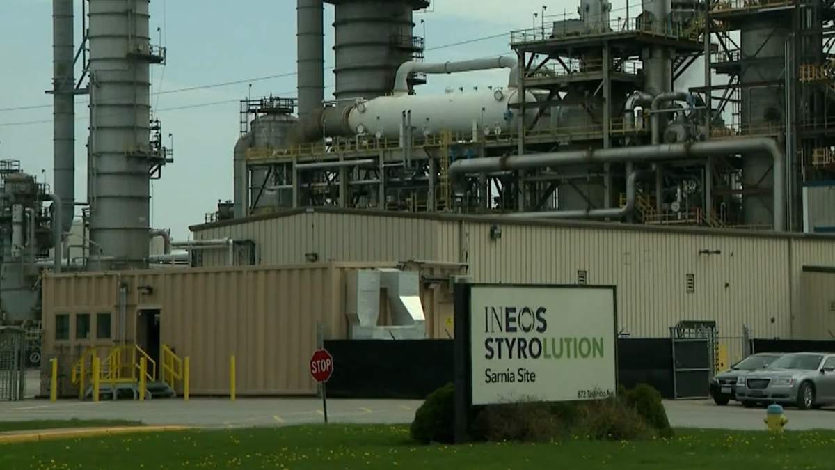 An image of the INEOS Styrolution plant in Sarnia, Ont.