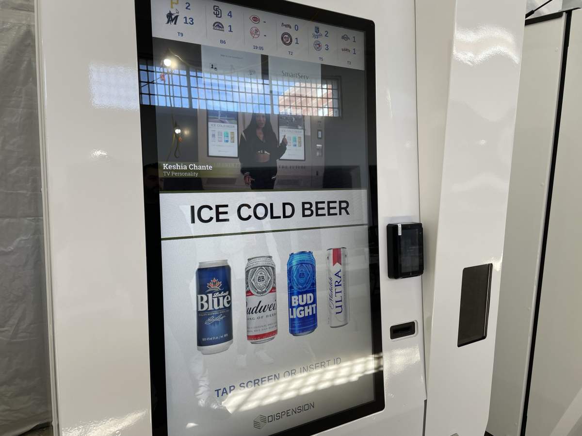 The machine can verify age and how many beverages were purchased with the ID