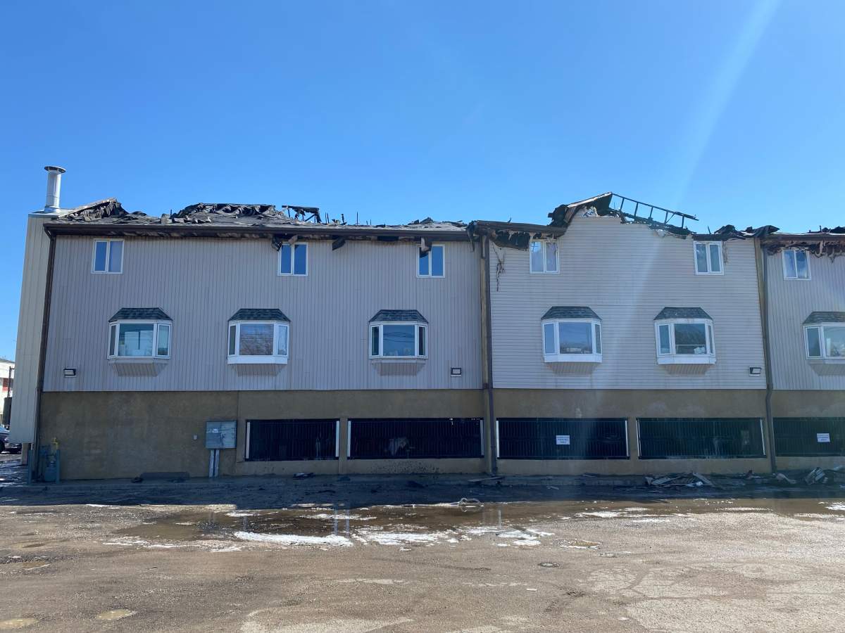 The aftermath of the fire along Wascana Street.