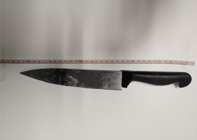 Norway House RCMP seize large kitchen knife from scene of violent assault on Kinosao Sipi Cree Nation.
