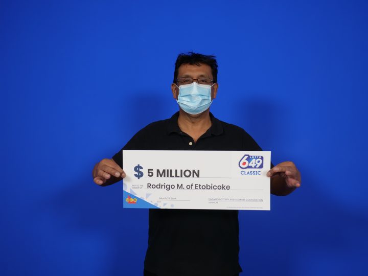 Etobicoke resident Rodrigo Merino won the $5 million 6/49 classic jackpot in the Feb. 24 draw.