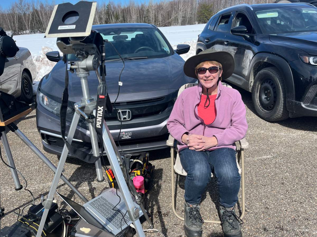 Kathy Walker, armed with a telescope and a solar filter, travelled to the site from Kentville, N.S.