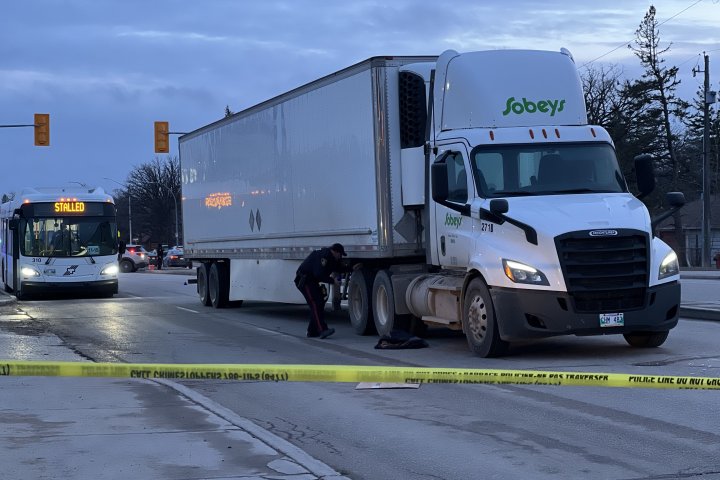 Winnipeg woman still in hospital after being struck by semi, police say