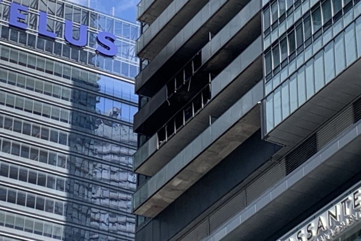 Highrise fire near Maple Leaf Square causes afternoon road closures