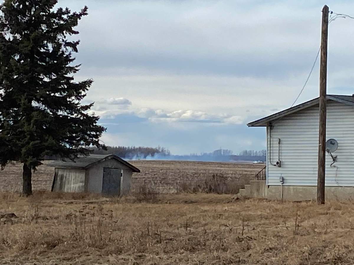 A grass fire broke out near Range Road 264, between Township Road 523 and 524 in Enoch on Tuesday, April 9, 2024.