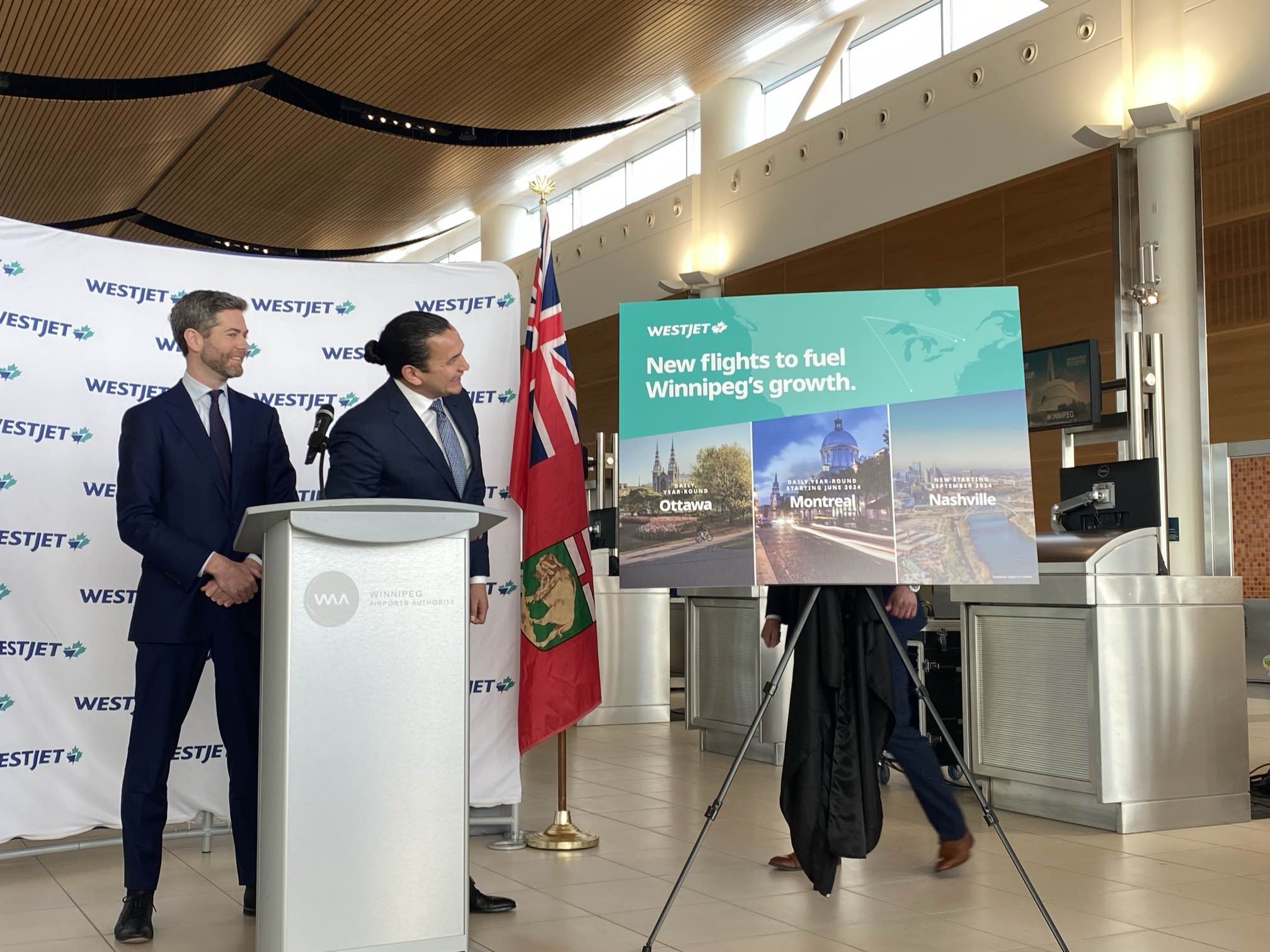 ‘Something exciting happening’: Winnipeg airport, WestJet add new direct flights