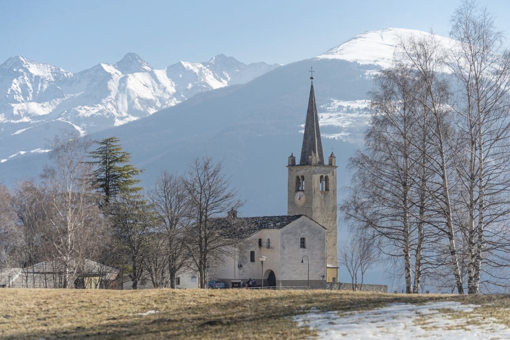 File - A church in Saint-Nicholas, a town in the Aosta Valley of Italy.
