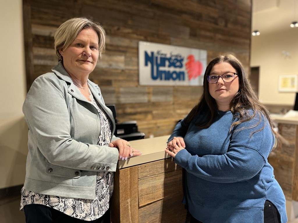 Janet Hazelton, the president of the Nova Scotia Nurses Union, and Natalie Nymark, a registered nurse, are pictured together.