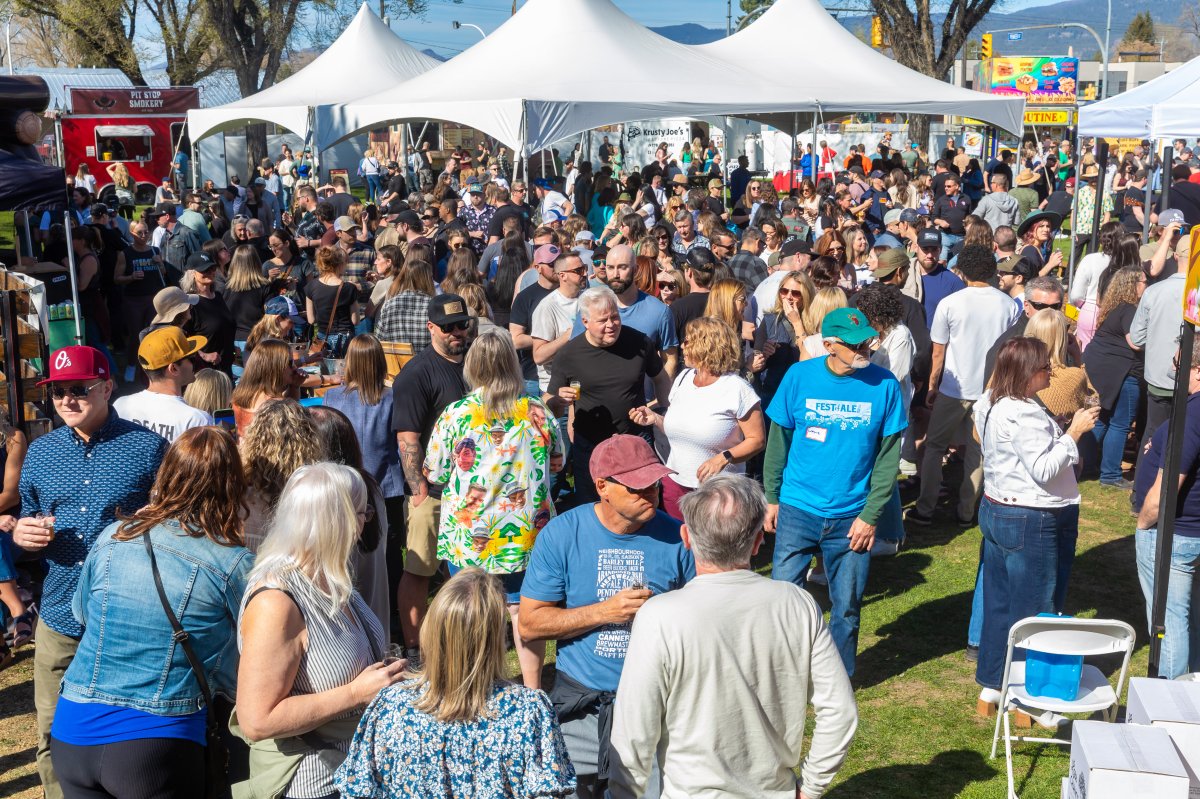 People gather outside the Penticton Trade and Convention Centre to try out some of the over 200 craft beer and ciders on tap at the 27th annual Okanagan Fest of Ale.