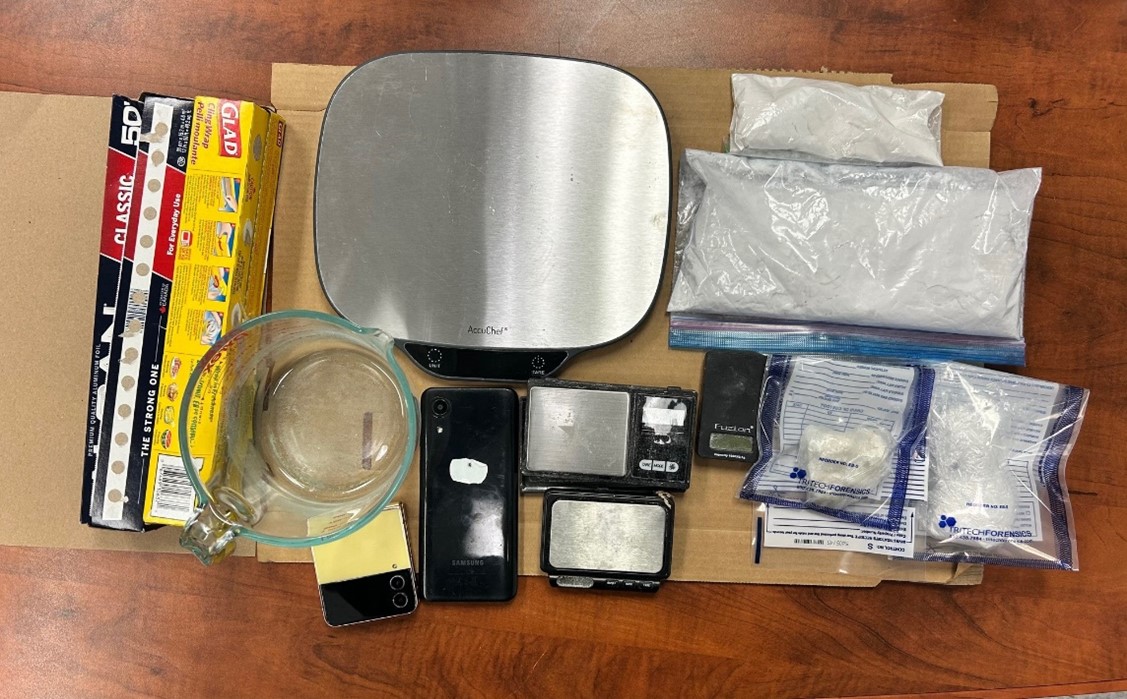 More than 100 grams of suspected cocaine and crack cocaine was seized during a traffic stop in Sandy Bay Ojibway First Nation. 