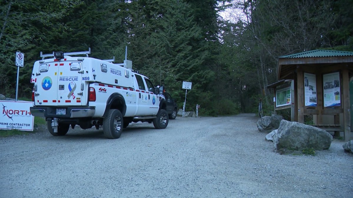 North Shore Rescue vehicle on Mount Fromme.