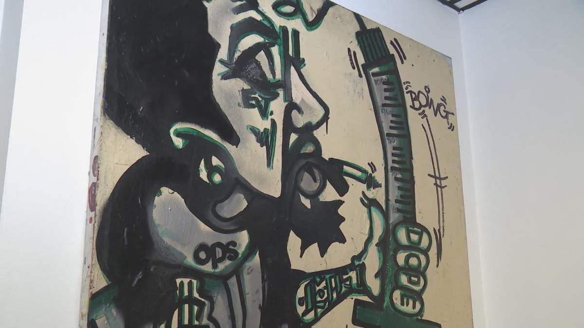 Smokey D's paintings are being shown at an art exhibit in Vancouver. 