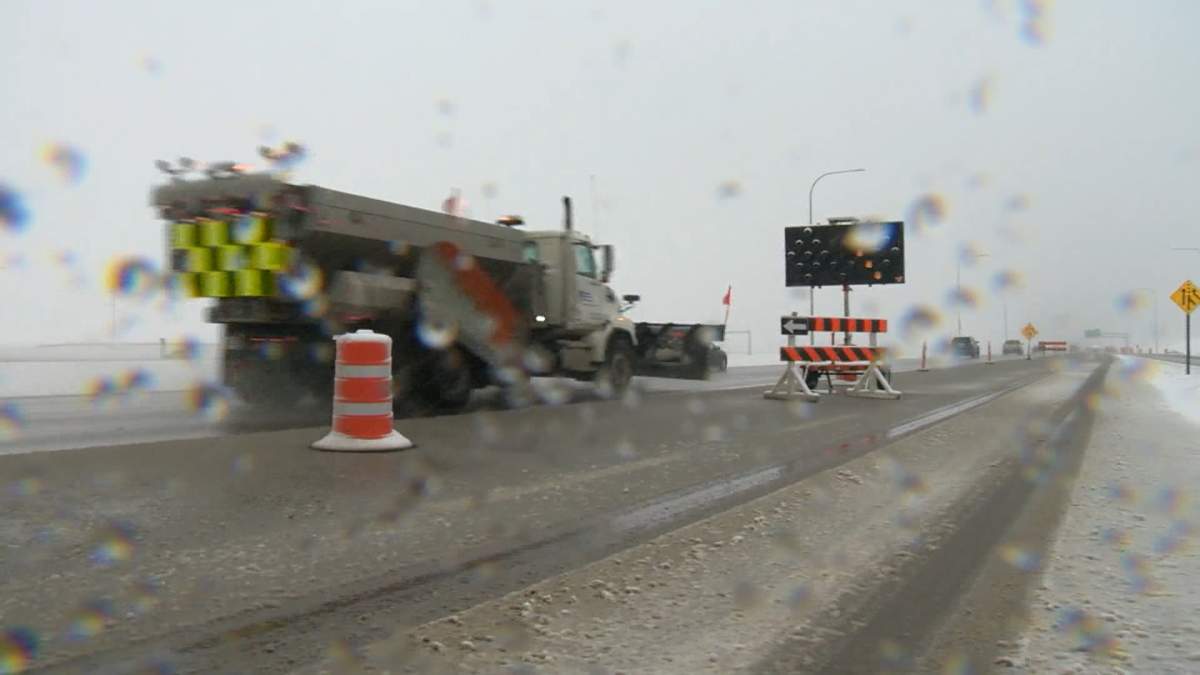 Stoney Trail on the west side of Calgary is seen on April 4, 2024.