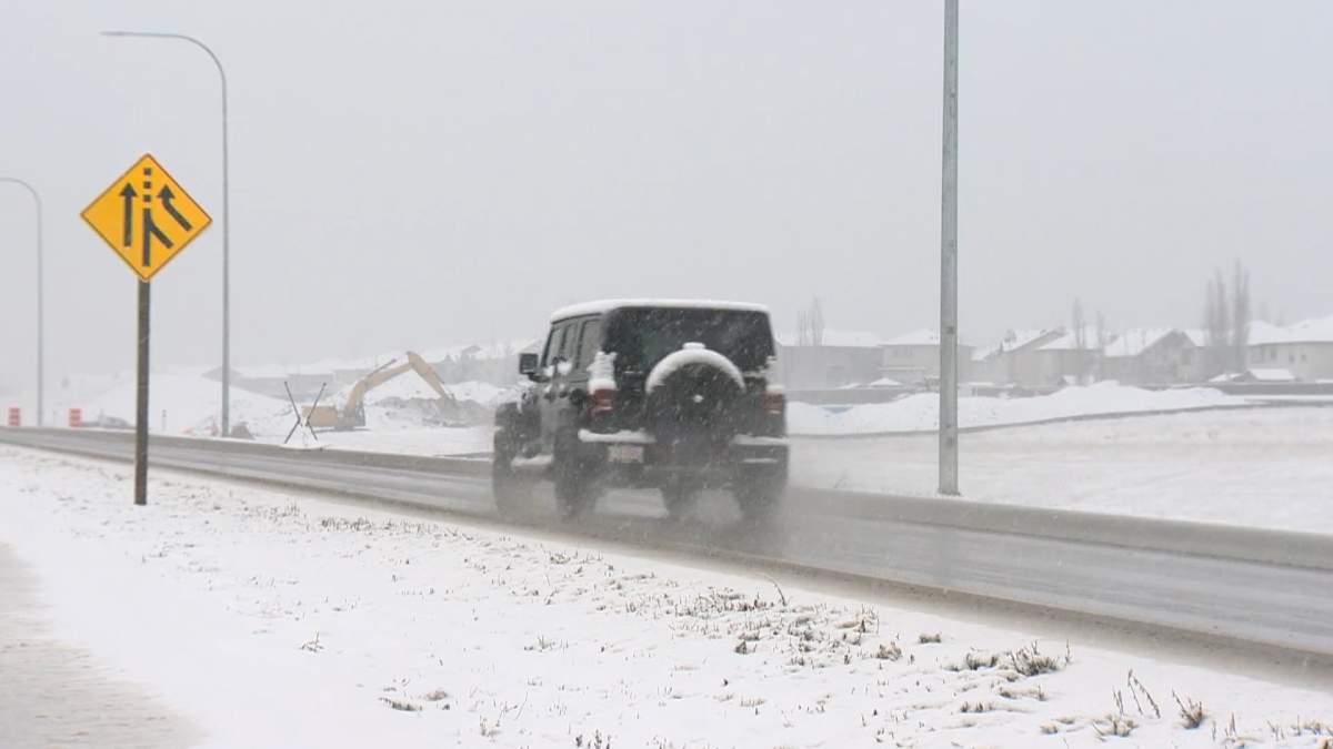Stoney Trail on the west side of Calgary is seen on April 4, 2024.