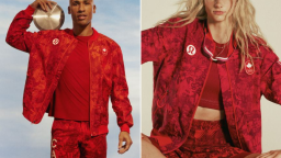 Team Canada's Damian Warner and Summer McInstosh model the opening ceremony designs that will be worn at the 2024 Summer Olympics.