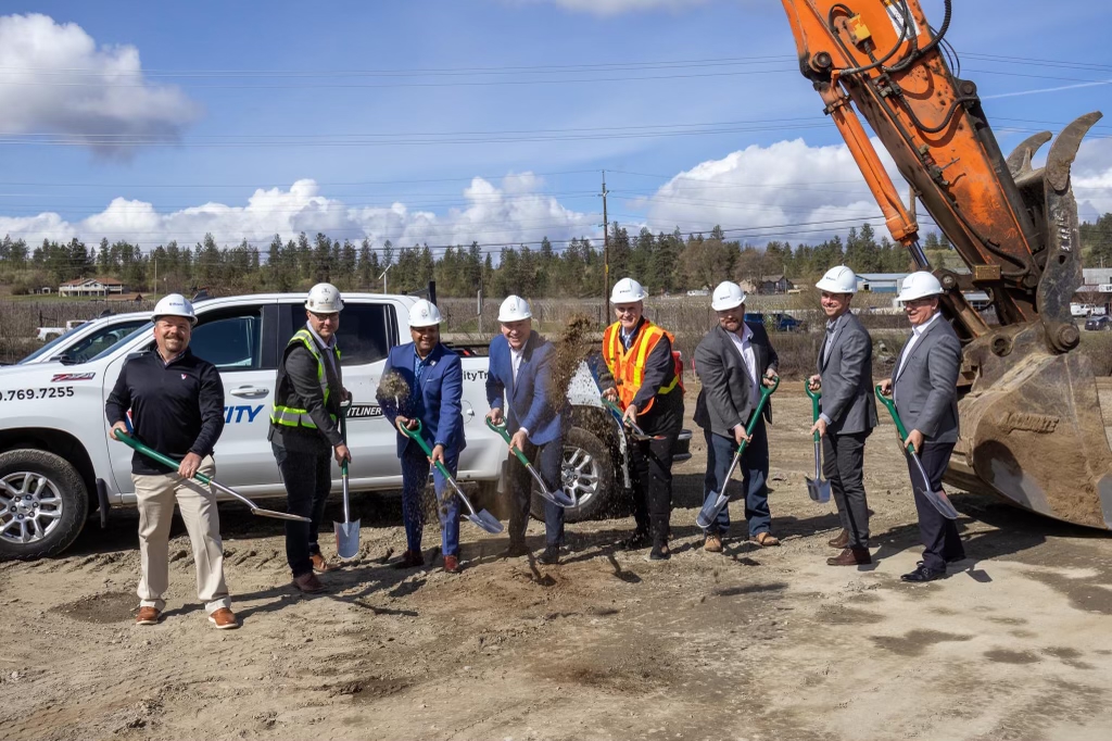Officials from the City of Kelowna, YLW and Velocity Truck Centres were on hand to celebrate the groundbreaking for Velocity's new facility.