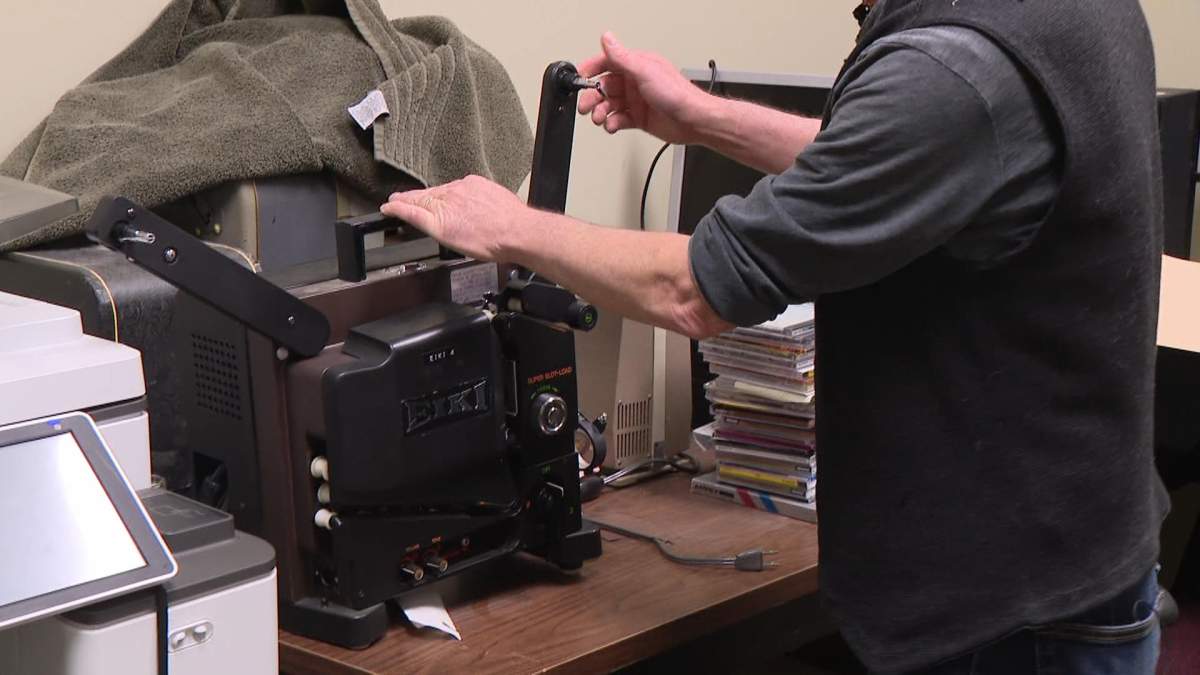 A 16 mm film projector used by Saskatoon’s city archives.