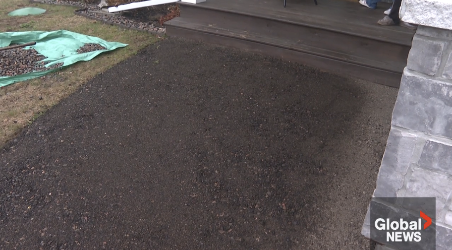 An unpaved driveway at a home in Bancroft, Ont., The homeowner says she was duped by a man offering a reduced price to pave the driveway, but the work was never finished. The Better Business Bureau says Winnipeggers have been fooled by a similar scam recently.