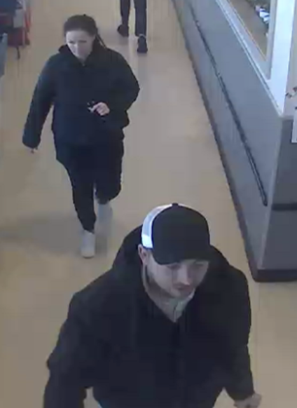 Suspects wanted in an alleged distraction theft at a business in Peterborough, Ont., on March 26.